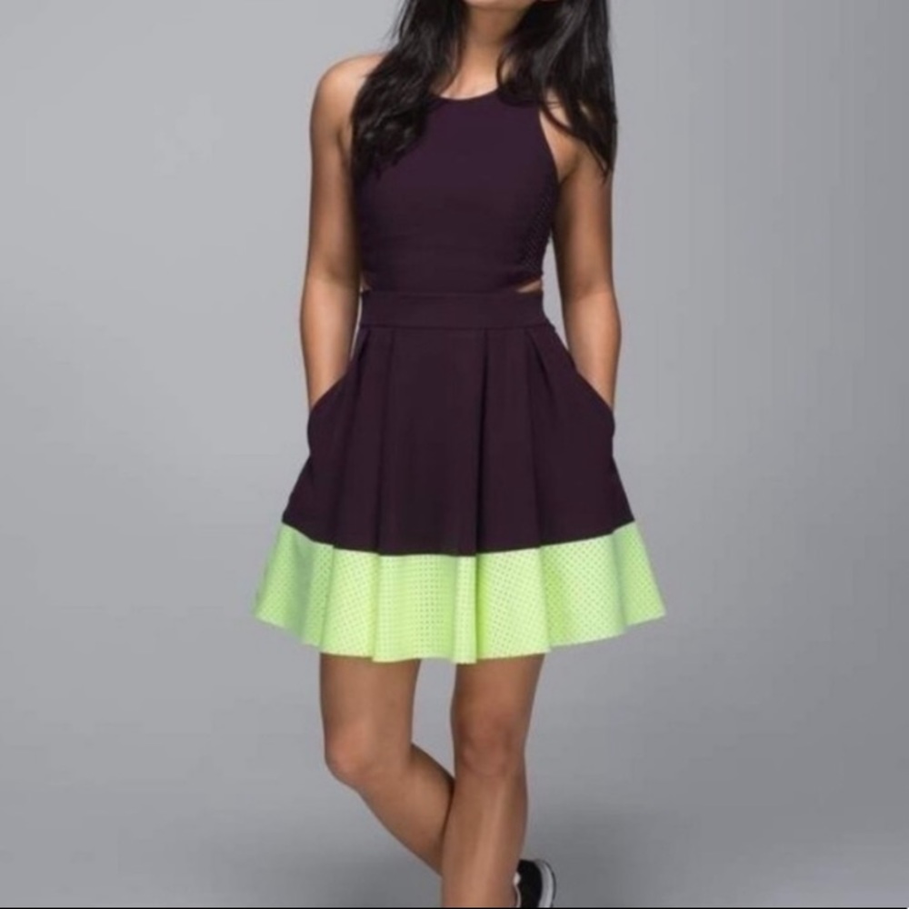 Lululemon away dress purple and green